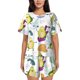 thumbnail image 1 of Fotbe Orange Green Avocado Conjunto de Pijama Estampado para Mujer, 2 Piezas, Ropa de Dormir con Camiseta de Manga Corta y Shorts Suaves-XX-Large, 1 of 6
