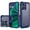 Blue, variant on For Moto G Stylus 5G 2025 Ultimate CaseX Transparent Hybrid Case with Metal Buttons And Camera Edges - Midnight Green