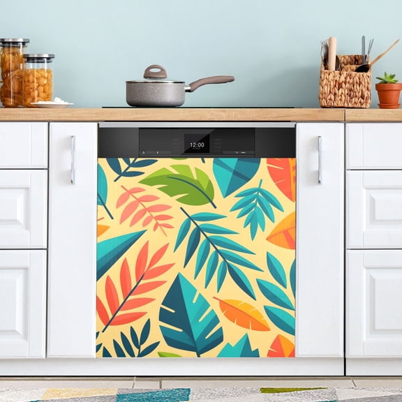 Tree Leaves Dishwasher Magnet Cover Magnetic Fridge Door Cover Home Kitchen Decor 23"x 26"