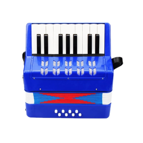 TFixol 17-Key 8-Bass Kids Accordion, Early Learning Musical Instrument for Beginners, ABS Material, Multiple Colors (Blue, Black, Red, Purple), Compact Size 230x230x10mm