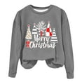 thumbnail image 4 of asdoklhq Christmas Shirts for Women Christmas Printed Crew Neck Long Sleeve Pullover Hoodie Gray L, 4 of 4