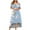 Blue Womens Summer Dress, variant on USSUMA Womens Dresses Vacation, Women's Cold Shoulder Plus Size Casual Long Swing Dress Summer Ladies Floral Crewneck Party Beach Maxi Dress Sundresses