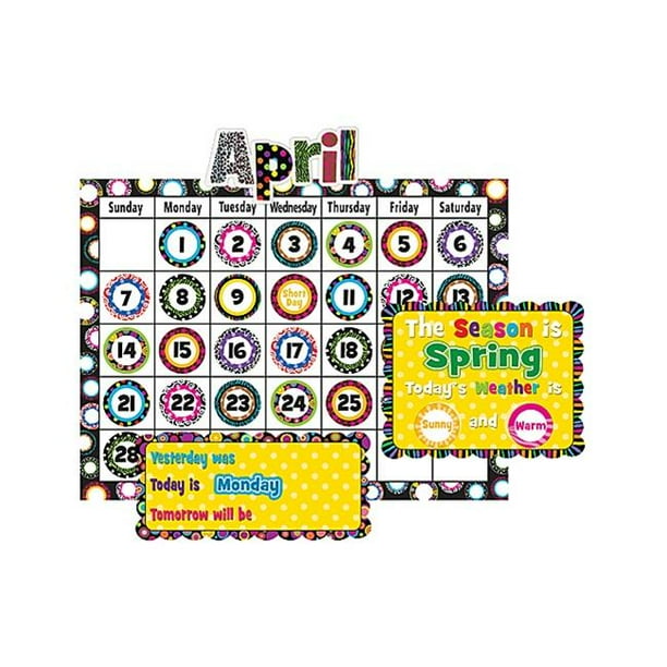 Teacher Created Resources 5205 Ensemble d'Affichage de Tableau de Bord de Calendrier de Cercles de Fantaisie