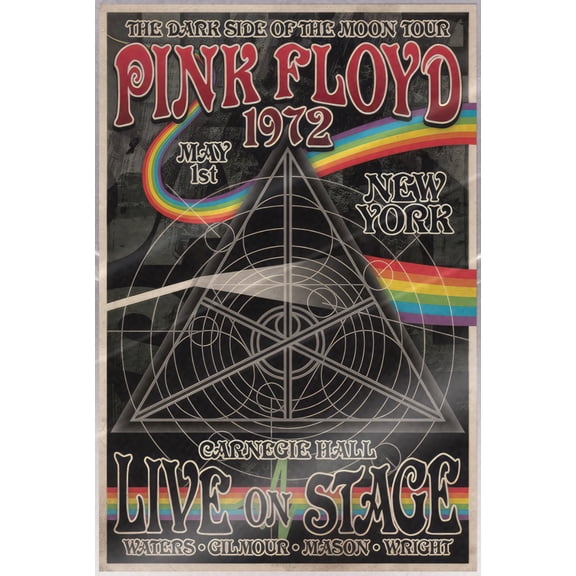 Pink Floyd - Music Poster (Dark Side Of The Moon - Tour 1972 - Live On Stage at Carnegie Hall) (Size: 24" x 36") (Laminated Poster)