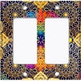 thumbnail image 6 of Metal Light Switch Plate Cover Rainbow Mandala Flower Tile Pattern MDL095, 6 of 13