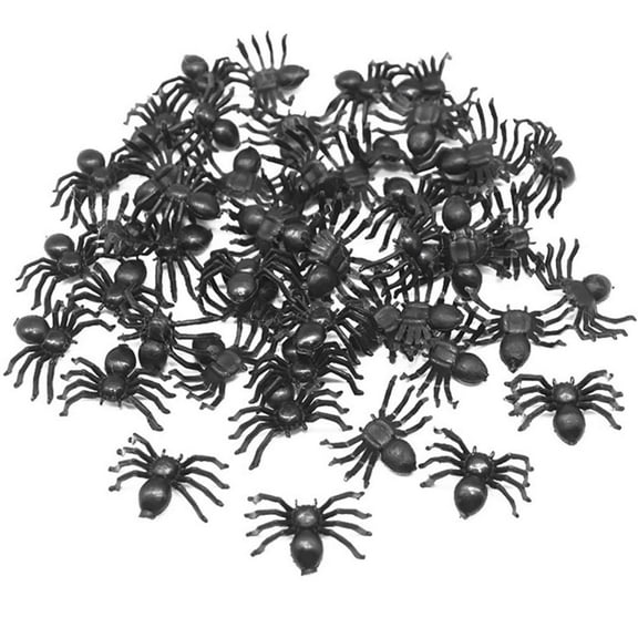 50pcs Halloween Decorations Black Spider Ghost Festival Props Party Supplies Trick Toys
