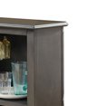 thumbnail image 3 of Benjara Wooden Bar Table with X Shaped Wine Holders and Wide Shelf, Gray, 3 of 5
