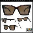 thumbnail image 2 of Womens Oversized Square Rectangular Plastic Retro Gothic Sunglasses Tortoise - Brown, 2 of 8
