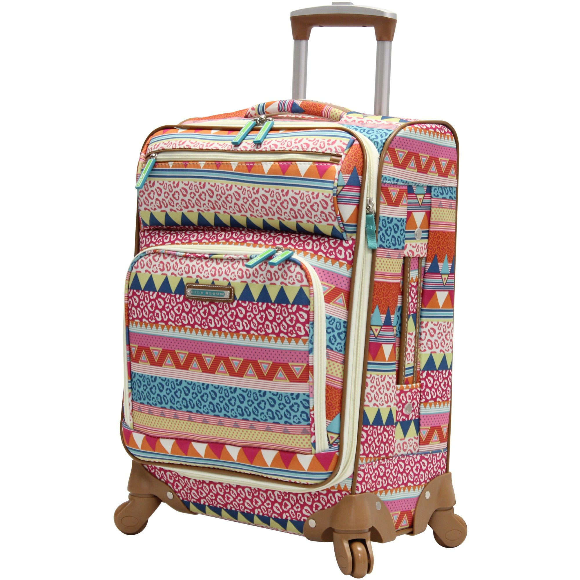 20in, On the Prowl Lily Bloom Carry On Expandable Design Pattern Luggage With Spinner Wheels 