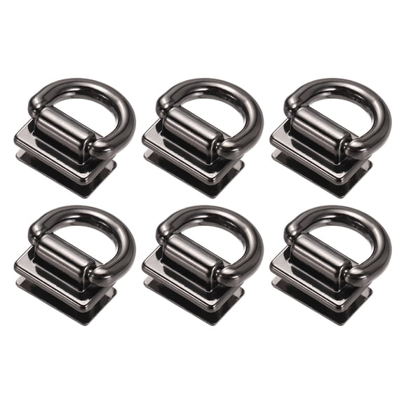 Uxcell 6-Pack Metal Bag Connector, Purse Clasp with D Ring for Bag/DIY Crafts Hardware Accessories [Black]