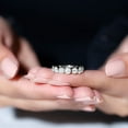 thumbnail image 3 of Empire Jewelry 2 Ct Round Cut Diamond Rings for Her - 14K White Gold Plated Rings - Wedding Proposal Rings for Girlfriend - Half Eternity Bezel Set Bands for Women - 9th Year Anniversary Gifts, 3 of 5