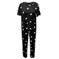 thumbnail image 6 of FUNDUFI Womens Pajamas Outfit Set Short Sleeve Casual Valentine's Day Love Heart Printed Soft Pajama Shirt Pants 2Pcs Sleepwear Outfit Sets Comfortable Loose Fit Pyjamas Set Comfy Women's Nightwear, 6 of 6