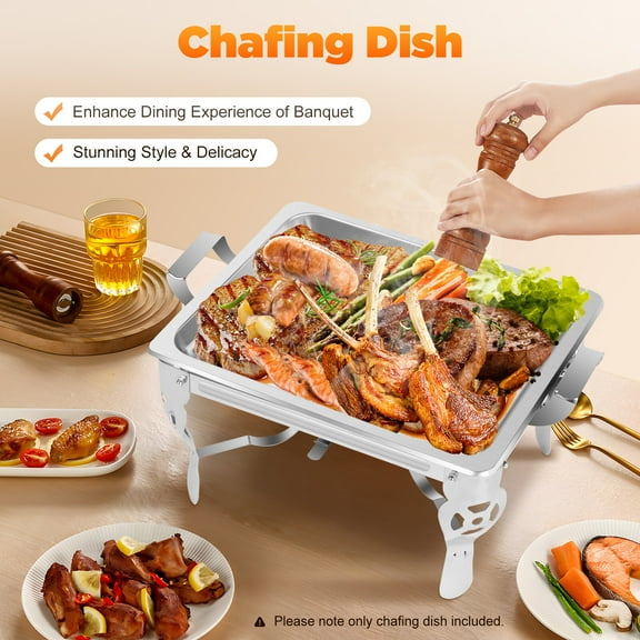 6l Food Warmer Chafing Dish Holding Containers Heat Containers Square Stove