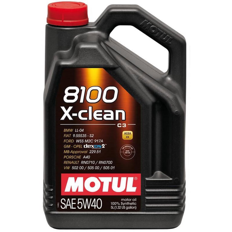 Motul 8100 X-Clean 5W40 Synthetic Engine Motor Oil - 5 Liter