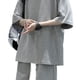 thumbnail image 3 of Conjunto de camiseta de 2 piezas para hombre, manga corta, pantalones cortos hasta la rodilla, conjunto de ropa informal de verano, 3 of 8