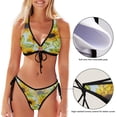 thumbnail image 3 of Dreamtimes Sexy O-Ring String Triangle Bikini Set for Women'sTwo Piece Swimsuit-Beautiful Yellow Sunflower Flowers Floral, XX-Large, 3 of 7