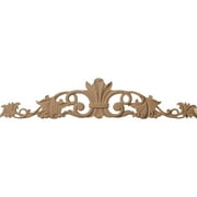 Ekena Millwork 24 1/2"W x 5 1/8"H x 3/4"D Medium Marseille Center with Scrolls, Alder