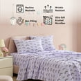 thumbnail image 6 of THD Purple Rainbow Printed Kids Bed Sheets - 4 Piece - Patterned Girls Bed Sheet Set - Wrinkle Resistant & Ultra Soft - Fits Mattresses up to 15 Inches Deep - Full, 6 of 6