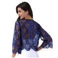 thumbnail image 2 of YEAHDOR Womens Hollow Lace Cardigan Long Sleeve Sequins Bolero Shrug Casual Shawl Blue One Size, 2 of 5