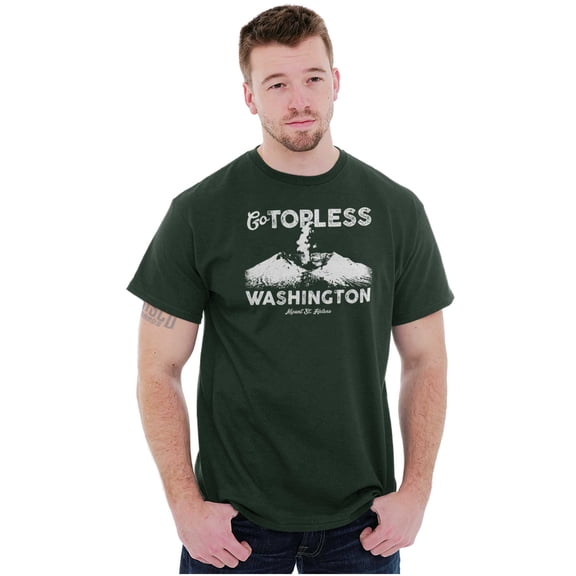 Funny Mt. Saint Helens Washington WA Men's Graphic T Shirt Tees Brisco Brands 2X
