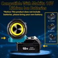 thumbnail image 5 of Cordless Bluetooth Speaker for Travel Jobsite Party Barbecue,High Sound Quality Double Membrane Resonance Powered by Makita 18V Li-ion Battery  BL1430 BL1440 BL1450 BL1460 BL1815 BL1830 BL1840ect., 5 of 9