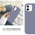 thumbnail image 6 of iPhone 12 Case iPhone 12 Pro Case Silicone Soft Gel Rubber Microfiber Lining Cushion Protective Cover Women Men- Lavender Grey, 6 of 16