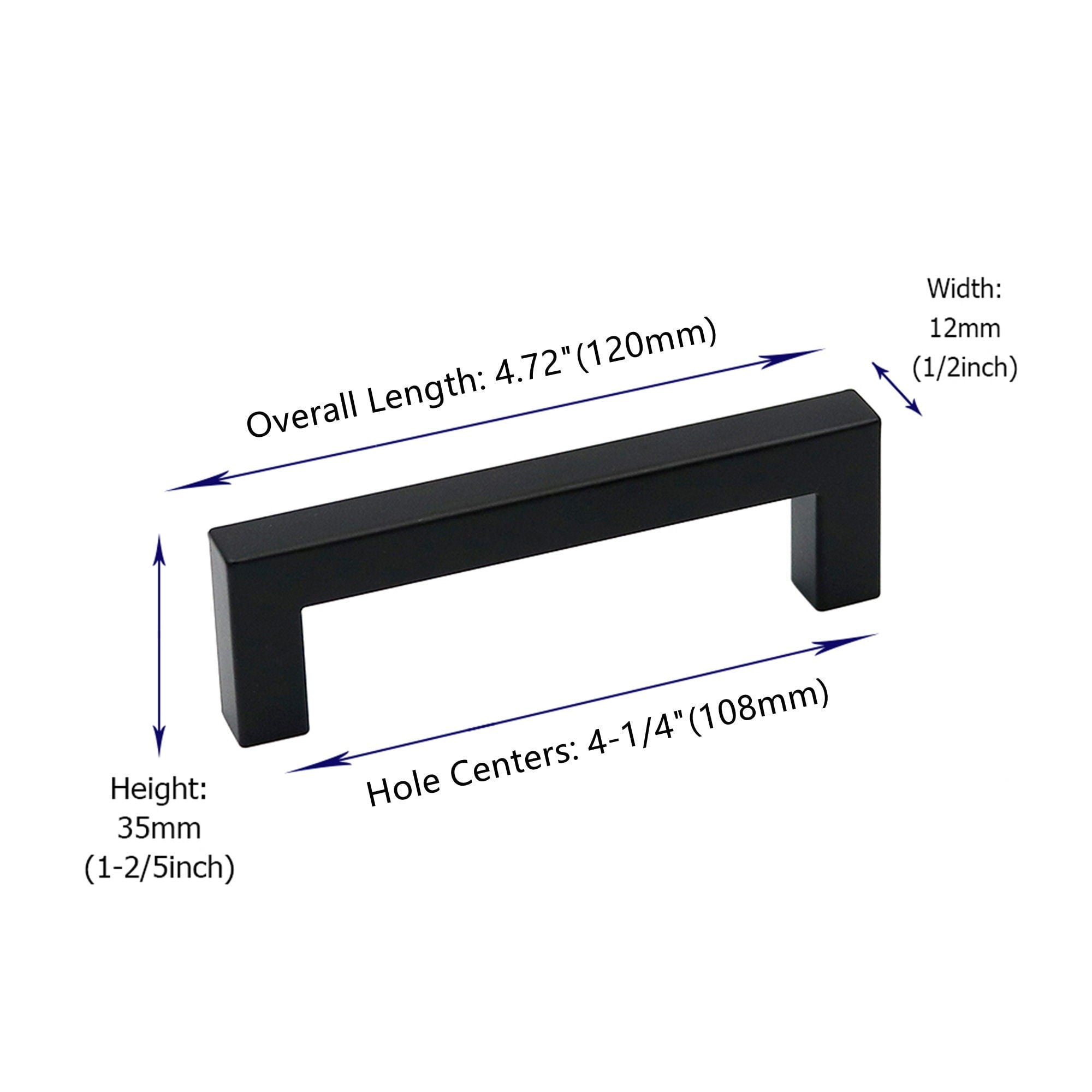 Fitviso 10 Pack 4.25 Inch(Center To Center) Matte Black Cabinet Handles