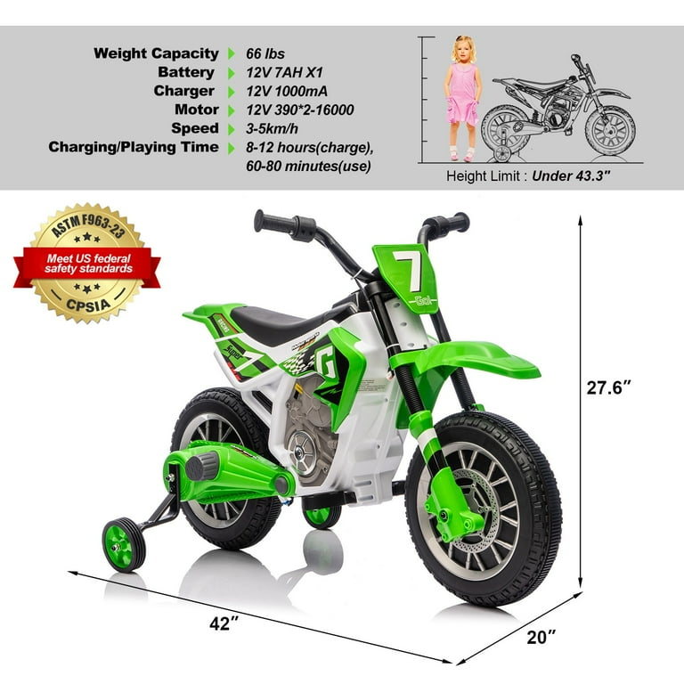 JOYLDIAS 12V Kids Electric Powered Dirt Bike Motorcycle with