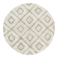 thumbnail image 3 of Unique Loom Trellis Shag Collection Area Rug - Ruth (5' 3" Round Beige/Light Brown), 3 of 11