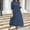 Navy, variant on Deal for Days Holiday Decor Ofreoo Women's Fashion Mid-sleeve Round Neck Solid Color And Linen Pockets Dresses Fall Dresses for Women 2024