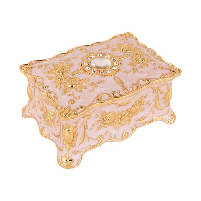 Caja organizadora de joyas Salvador Retro Blanco Organizador de almacenamiento de joyas