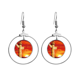 thumbnail image 1 of Sol rojo cielo columnas ornamentales de China Los pendientes cuelgan del aro de la joyería del círculo de la gota Unbranded M, 1 of 3