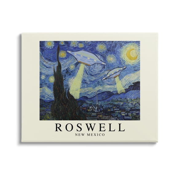 Stupell Industries Van Gogh UFO Roswell NM Travel & Places Painting Gallery Wrapped Canvas Print Wall Art