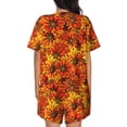thumbnail image 3 of Bixox Women's Sunflower4 Printed Pajama Set 2 Piece Lounge Set Top and Shorts Soft Pajamas, Shorts with Pockets, 3 of 7
