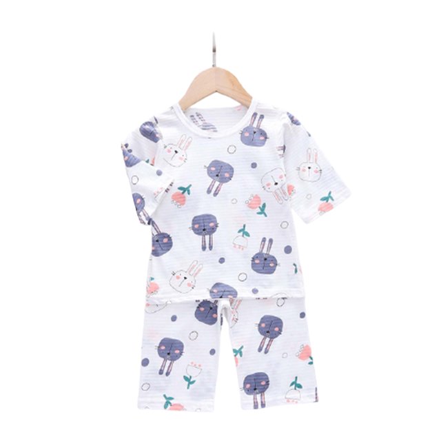 CAROOTU Enfants Dessin Animé Imprimé Manches Courtes Col Rond T-shirt Top avec Short pour la Plage d'Été