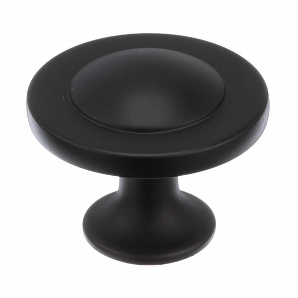 Allison Value 1-1/4 in (32 mm) Flat Black Cabinet Knob - 25 Pack