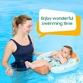 thumbnail image 5 of Mambobaby Non-Inflatable Baby Pool Float with Tail and Canopy UPF 50+ Sun Protection No Flip Over Infant Swim Float Skin-Friendly Mambo Float Swim Trainer Solid Baby Swimming Ring Foldable Style, 5 of 9