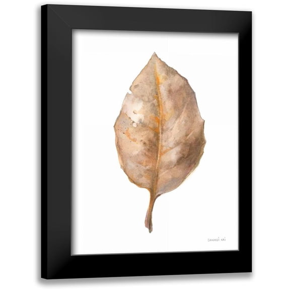 Nai, Danhui 12x14 Black Modern Framed Museum Art Print Titled - Fallen Leaf II