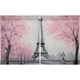thumbnail image 2 of Coolnut 36 Inch Length Kitchen Curtains Paris Eiffel Tower 2 Panels Half Window Sheer Curtains Rod Pocket Farmhouse Short Drapes for Bathroom Cafe Basement Home Decor, 2 of 7