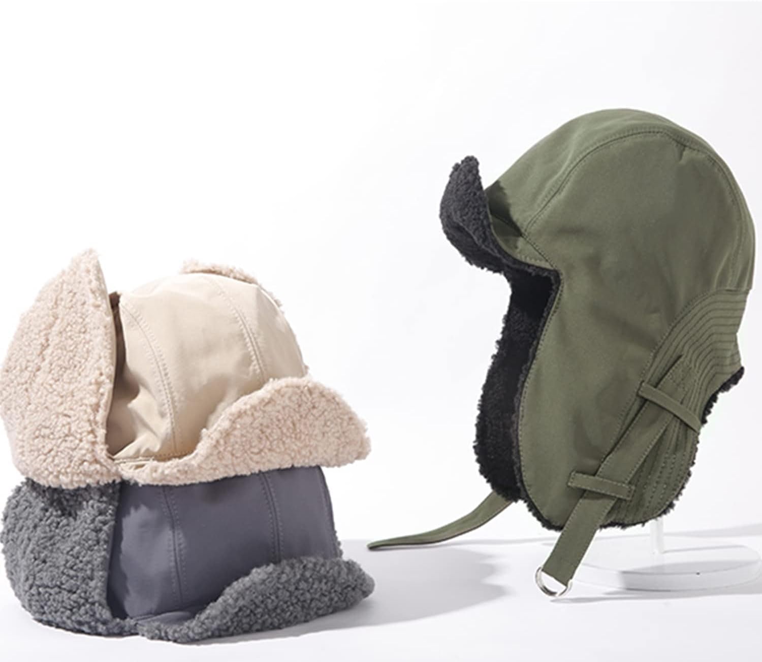 Zhengup Waterproof Trapper Hat with Brim Men Women Ushanka Hats Fleece Winter Warm Trooper Ski Hat Visor Ear Flap Hat