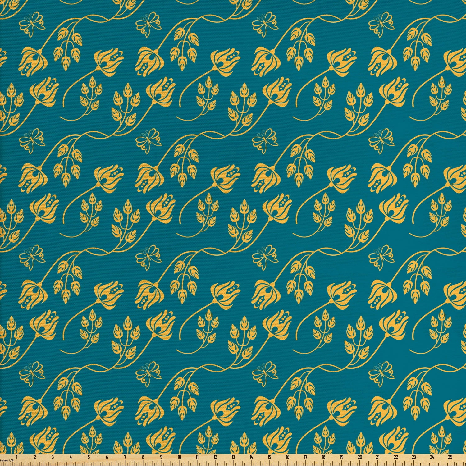 Floral Sofa Upholstery Fabric by the Yard, Oriental Inspired Damask