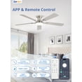 thumbnail image 4 of Zardon 52 inch Ceiling Fan with Light, Flush Mount Low Profile, App & Remote Control, Dimmable 6-Speed, Quiet Reversible DC Motor for Bedroom, Living Room, Nickel, 4 of 11