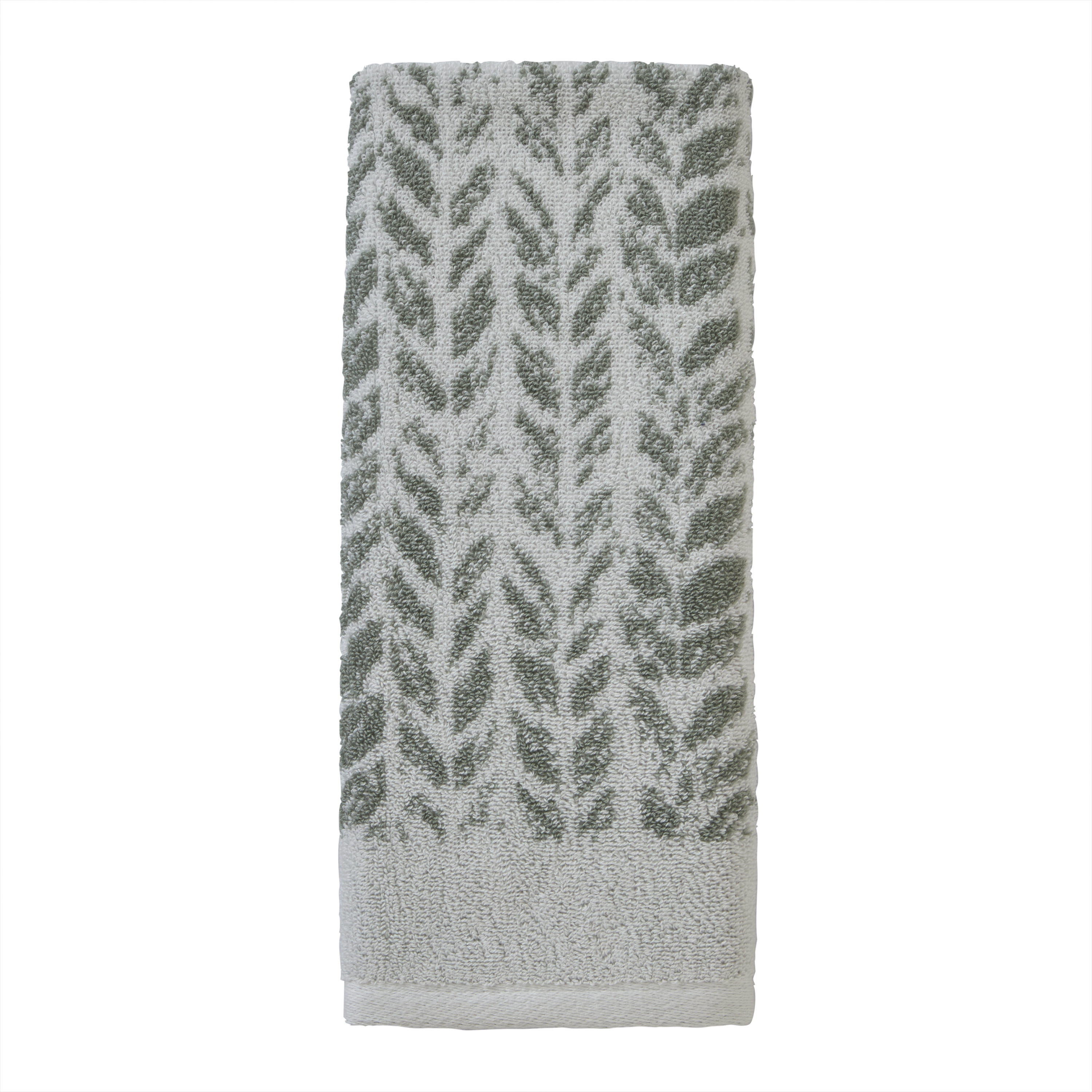 SKL Home Distressed Leaves Hand Towel (2-Pack),Sage