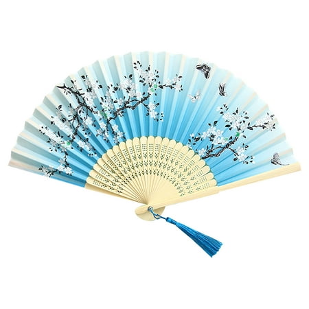 

Veki Folding Fan Chinese Fan Hand Fans For Women Foldable Silk Bamboos Foldable Fan Hollowed Fringe Hand Fan Foldable Paper Fans For Wedding Dancing Party Home Decoration Event Planner Organizer Bag