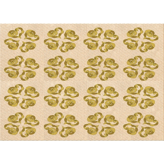 Ahgly Company Machine Washable Indoor Rectangle Transitional Golden Blonde Gold Area Rugs, 3' x 5'