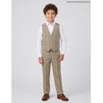 thumbnail image 2 of Boys 2-Piece Formal Vest & Suit Pants Outfit Set, Sizes: 2T to 16 (Natural Taupe Plaid), 2 of 6