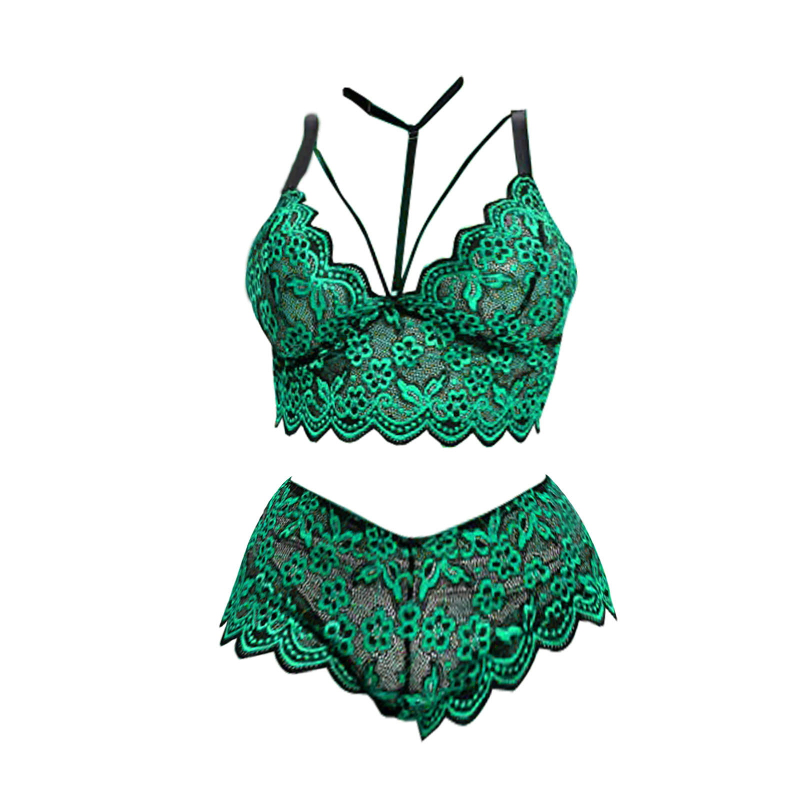 Aphrotiny Womens Lingerie Set 2 Piece Floral Embroidery Matching Bra and  Panty Sets Underwire Mesh Floral Lingerie for Women Green : :  Clothing, Shoes & Accessories