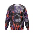 thumbnail image 2 of Broave Men's Halloween Skull Graphic Crewneck Sweatshirt, All Over Print Long Sleeve Casual Pullover Top, Gothic Skeleton Crew Neck Sweatshirt for Daily Wear & Halloween Party Outfit, 2 of 6