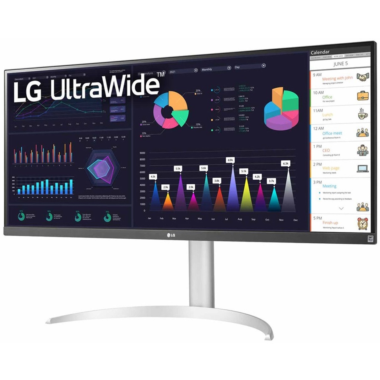 LG Ultrawide 34WQ650-W 34" Class UW-UXGA LCD Monitor - 21:9 - 34" Viewable - In-plane Switching (IPS) Technology - 2560 x 1080 - 16.7 Million Colors - Adaptive Sync/FreeSync - 400 Nit - 1 ms - 100 ... - image 11 of 11