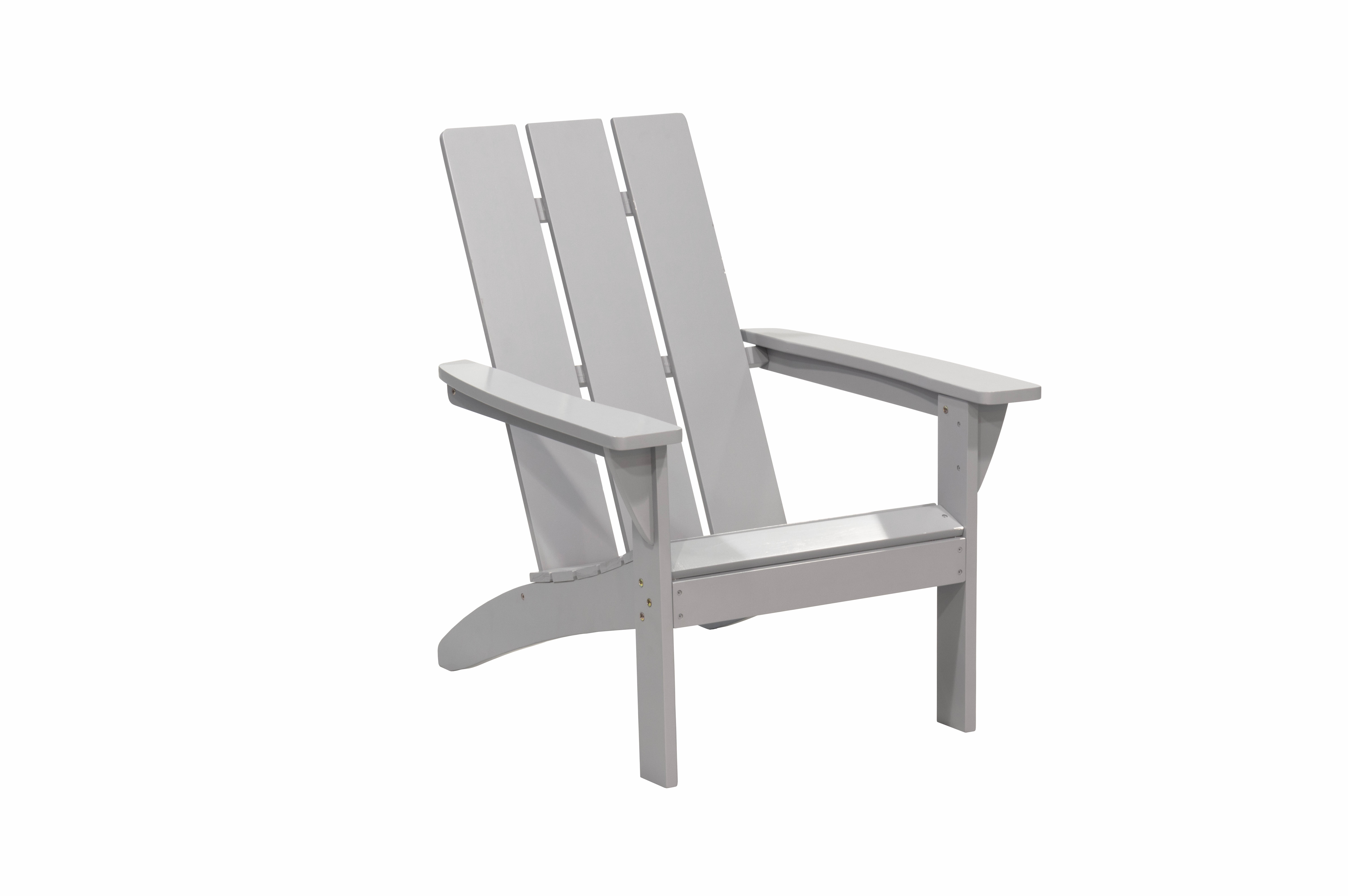 Outdoor Patio Garden Furniture 3-Piece Wood Adirondack Chair Set, Weather Resistant Finish,2 Adirondack Chairs and 1 Side Table-Gray